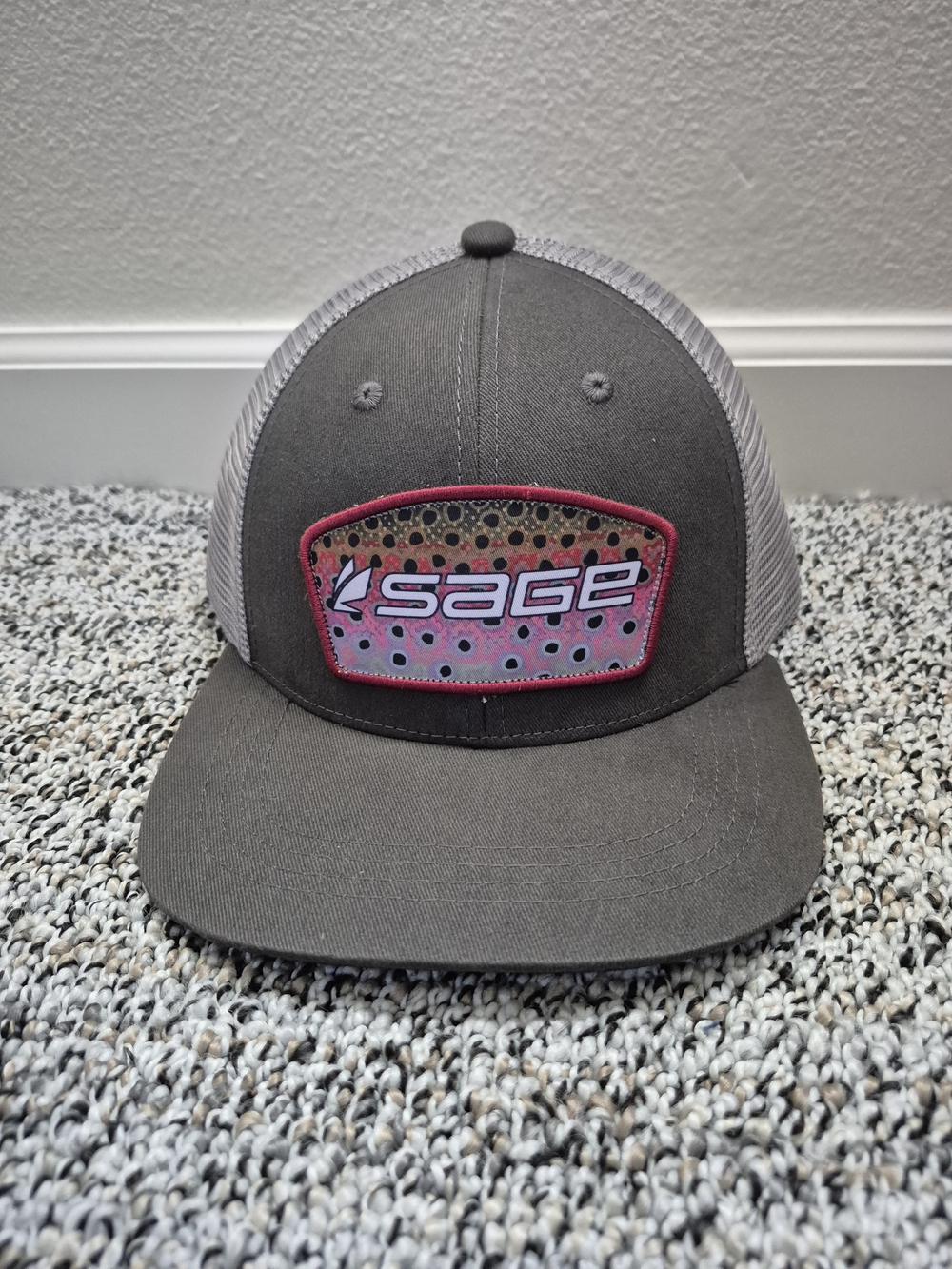 Sage Fishing Gray & Pink Mesh Back Trucker Hat